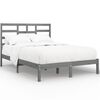 vidaXL Cadre de lit sans matelas gris bois massif 120x190 cm