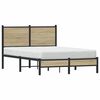 vidaXL Cadre de lit en m&eacute;tal sans matelas ch&ecirc;ne sonoma 120x200 cm