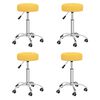 vidaXL Chaises pivotantes &agrave; manger lot de 4 jaune moutarde tissu