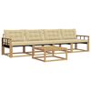 vidaXL Ensemble de canap&eacute;s d'ext&eacute;rieur 5 pc Blanc et Beige