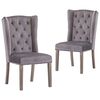 vidaXL Chaises &agrave; manger lot de 2 gris velours