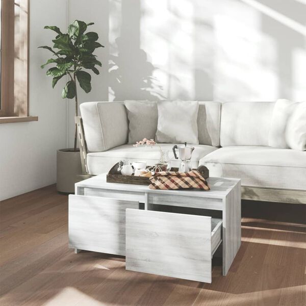 vidaXL Table basse sonoma gris 90x50x41,5 cm bois d'ingénierie