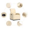vidaXL Fauteuil inclinable Cr&egrave;me Tissu
