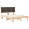 vidaXL Cadre de lit avec t&ecirc;te de lit rembourr&eacute;e Taupe 140 x 200 cm
