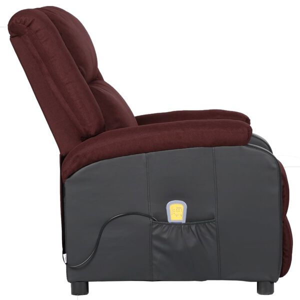 vidaXL Fauteuil de massage électrique violet similicuir et tissu