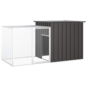 vidaXL Cage pour poules Anthracite 200x91x100 cm Acier galvanis&eacute;
