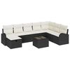 vidaXL Ensemble de canap&eacute; de jardin 9 pc Noir polyrotin