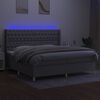 vidaXL Sommier &agrave; lattes de lit matelas LED Gris clair 200x200 cm Tissu