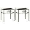 vidaXL Tables de chevet 2 pcs Gris et noir M&eacute;tal et verre