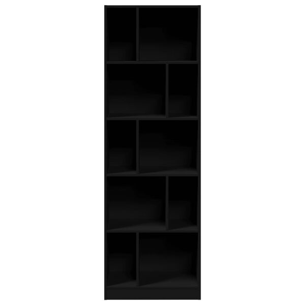 vidaXL Bibliothèque noir 57x28,5x174 cm bois d'ingénierie