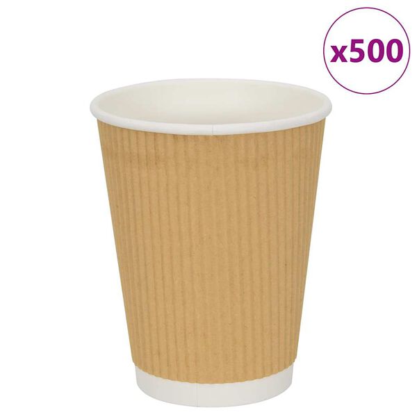vidaXL Tasses &agrave; caf&eacute; en papier 500 pcs 12oz 300ml marron