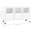 vidaXL Buffet industriel Blanc 105x35x62 cm Métal et verre