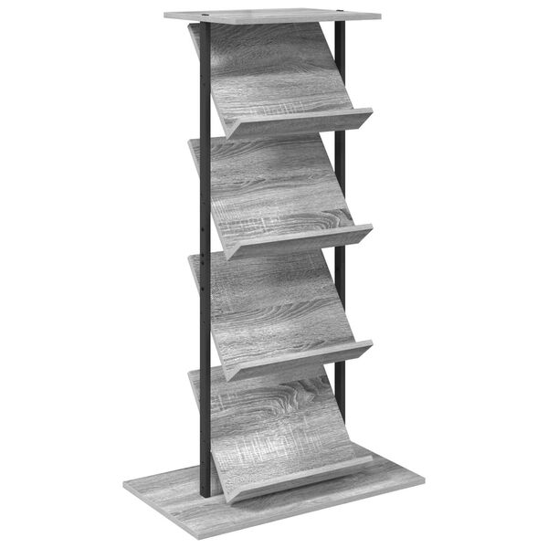 vidaXL &Eacute;tag&egrave;re &agrave; magazines avec &eacute;tag&egrave;re Gris Sonoma 68 x 40 x 123,5 cm