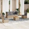 vidaXL Salon de jardin avec coussins 6pcs m&eacute;lange beige r&eacute;sine tress&eacute;e