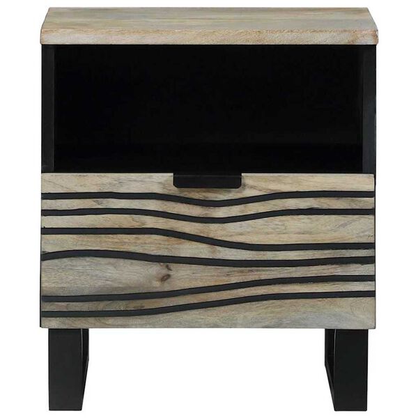 vidaXL Cabinet de chevet avec tiroir Blanc et Noir 40 x 33 x 46 cm