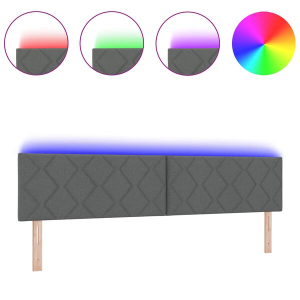 vidaXL T&ecirc;te de lit Gris 200 cm tissu