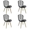 vidaXL Chaises &agrave; manger lot de 4 noir rotin naturel