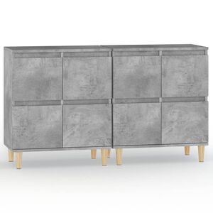vidaXL Buffets 2 pcs gris b&eacute;ton 60x35x70 cm bois d'ing&eacute;nierie