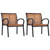 vidaXL Chaises de jardin lot de 2 Acier et WPC Noir et marron