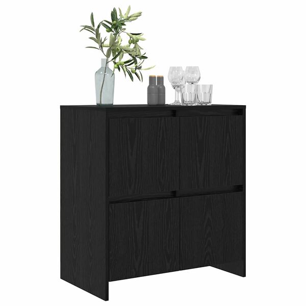 vidaXL Buffet Ch&ecirc;ne noir 70 x 41 x 75 cm Bois d'ing&eacute;nierie