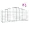 vidaXL Paniers &agrave; gabions arqu&eacute;s 2 pcs 200x50x80/100 cm Fer galvanis&eacute;