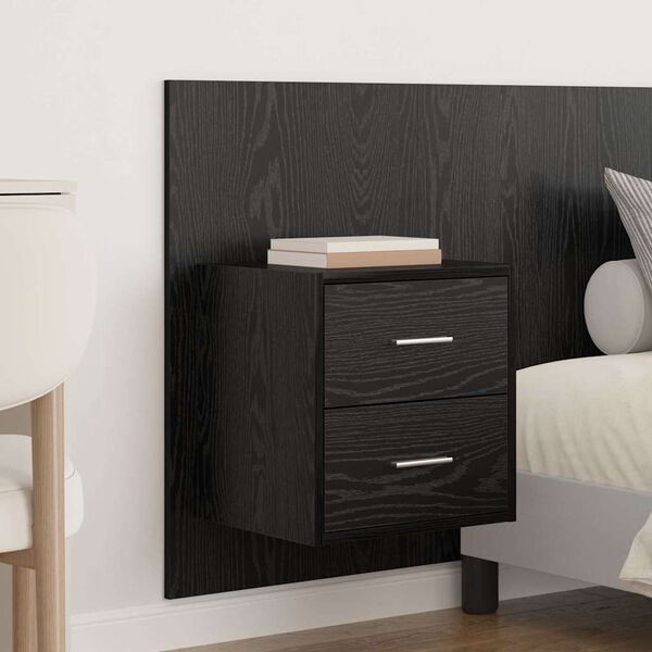 vidaXL T&ecirc;te de lit avec armoire 3 pcs Ch&ecirc;ne noir Bois d'ing&eacute;nierie