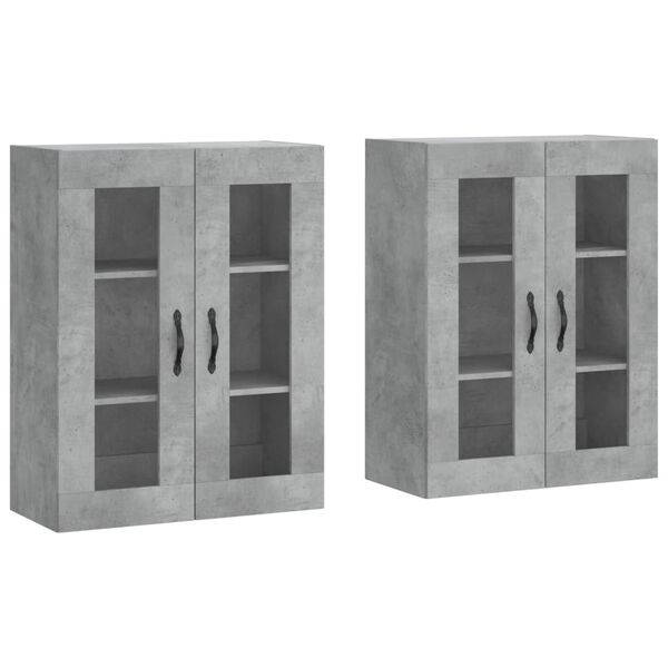 vidaXL Armoires murales 2 pcs gris b&eacute;ton bois d'ing&eacute;nierie