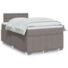 vidaXL Sommier &agrave; lattes de lit avec matelas Taupe 120x200 cm Tissu