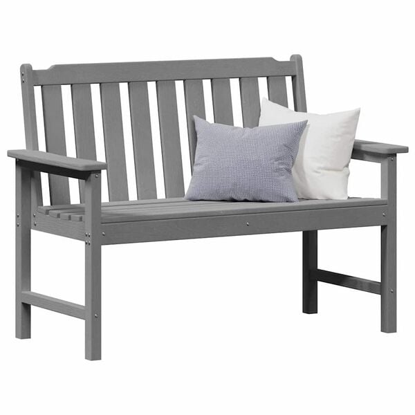 vidaXL Banc de jardin Gris clair 120 x 59 x 88 cm HDPE