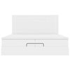 VidaXL Cadre de lit ottoman avec matelas blanc 200x200 cm similicuir