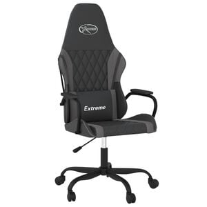 vidaXL Chaise de jeu de massage Noir et gris Similicuir