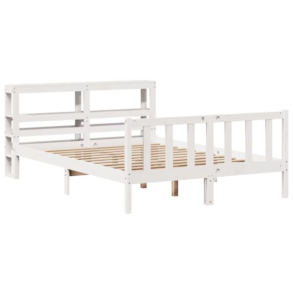 vidaXL Cadre de lit sans matelas blanc 120x200 cm bois de pin massif