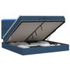 vidaXL Lit coffre avec matelas et LED Bleu 200 x 200 cm Tissu