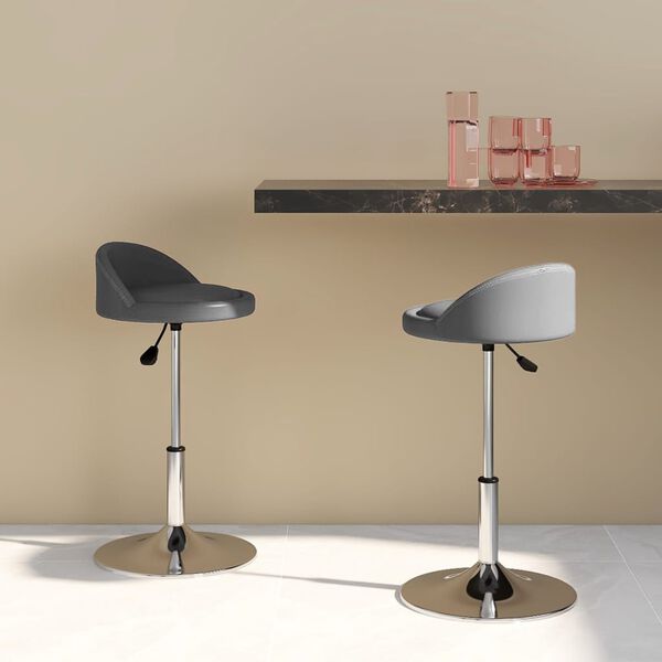 vidaXL Chaises &agrave; manger pivotantes lot de 2 gris similicuir