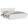 vidaXL Cadre de lit avec t&ecirc;te de lit Blanc 200 x 200 cm Pin massif