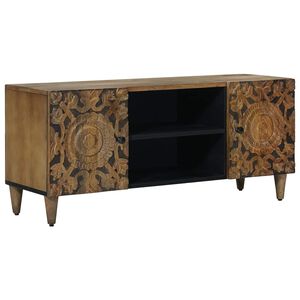 vidaXL Meuble TV Marron 105 x 33,5 x 46 cm Bois de mangue massif
