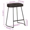vidaXL Tabourets de bar lot de 2 noir 46x38x52 cm bois manguier massif