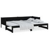 vidaXL Lit coulissant sans matelas noir 2x(90x200) cm