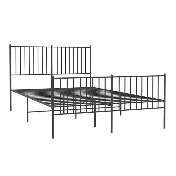 vidaXL Cadre de lit m&eacute;tal sans matelas avec pied de lit noir 140x200cm
