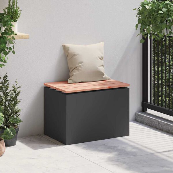 vidaXL Banc de jardin Noir 60 x 40 x 43 cm