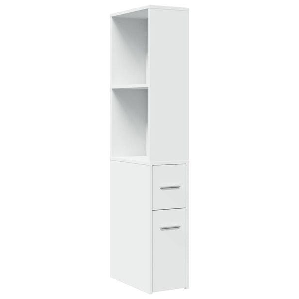 vidaXL Armoire de salle de bain &eacute;troite avec roulettes blanc