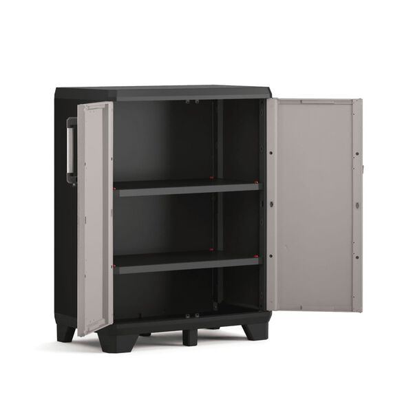 Keter Armoire de rangement basse Pro Noir et gris