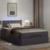 VidaXL Lit ottoman avec matelas & LED gris 120x190cm similicuir