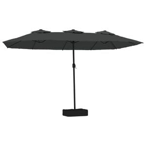vidaXL Parasol de jardin &agrave; double t&ecirc;te avec LED anthracite 449x265 cm
