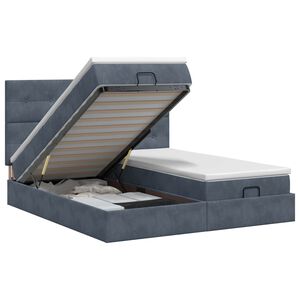 vidaXL Lit ottoman avec matelas 2 pc Gris fonc&eacute; Velours
