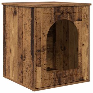 vidaXL Maison pour chat Bois ancien 53 x 52 x 62 cm Bois d'ing&eacute;nierie