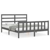 vidaXL Cadre de lit sans matelas gris 160x200 cm bois de pin massif