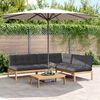 vidaXL Salon palette de jardin avec coussins 4pcs bois d'acacia massif