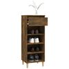vidaXL Armoire &agrave; chaussures Ch&ecirc;ne fum&eacute; 40x36x105 cm Bois d'ing&eacute;nierie