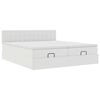 VidaXL Cadre de lit ottoman avec matelas blanc 200x200 cm similicuir